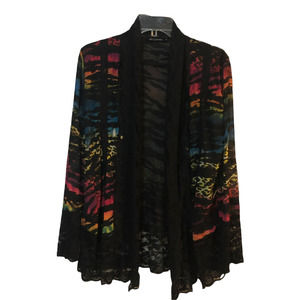 BV Collections Multicolored Tiger Leopard Print Kimono SZ M